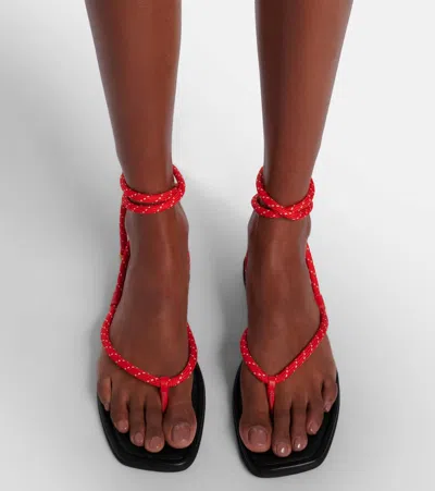 Veronica Beard Carmina Cord Sandal In Red
