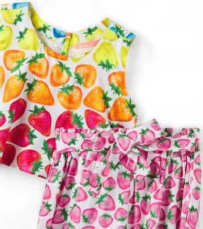 Fabula Fábula Morango Rainbow Top And Pants Set In Multi