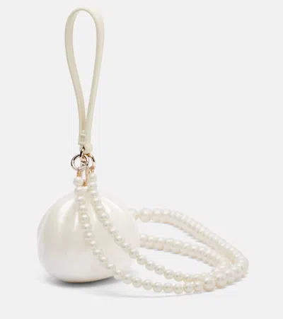 Simone Rocha Micro Egg Pearl-effect Clutch Bag In White