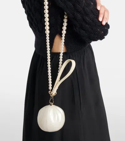 Simone Rocha Micro Egg Pearl-effect Clutch Bag In White