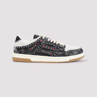 Amiri Skel Top Black Sneaker With Beads And Crystals Application And Logo On The Heel In Fabric And Cotton In Black