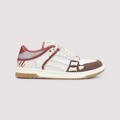 Amiri Brown Xl Skel Top Low Cow Leather Sneakers In Multi