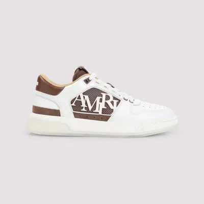 Amiri Men 'classic Low' White Sneaker With Maxi Logo On The Side And Tone-on-tone Ma Quad Motif In L In White