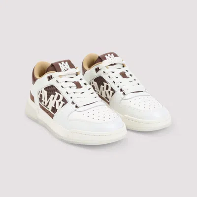 Amiri Men 'classic Low' White Sneaker With Maxi Logo On The Side And Tone-on-tone Ma Quad Motif In L In White