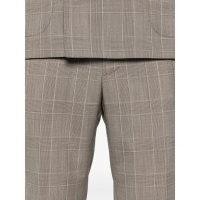 Tagliatore Double-breasted Check-pattern Suit In Gray