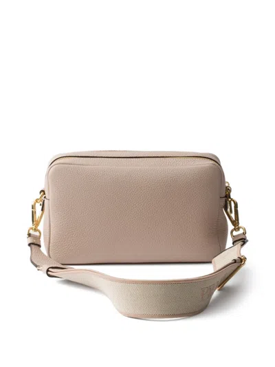 Prada Small Leather Shoulder Bag In Neutral