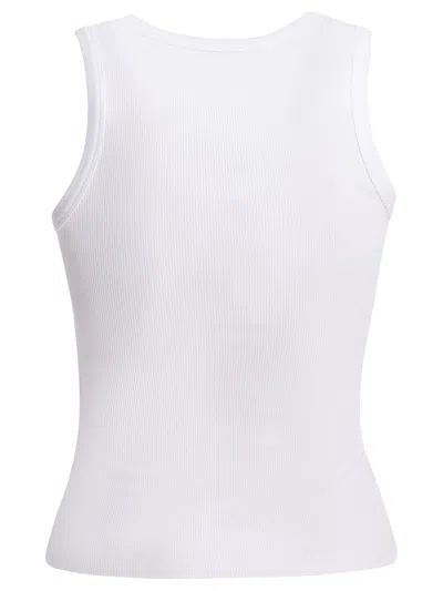 Givenchy White Sleeveless Top With Logo Lettering On The Front In Cotton Stretch Woman In White