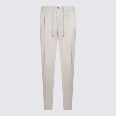 Pt Torino Elasticated Drawstring Trousers In White