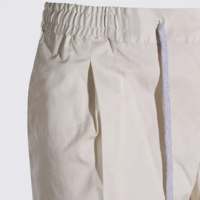 Pt Torino Elasticated Drawstring Trousers In White