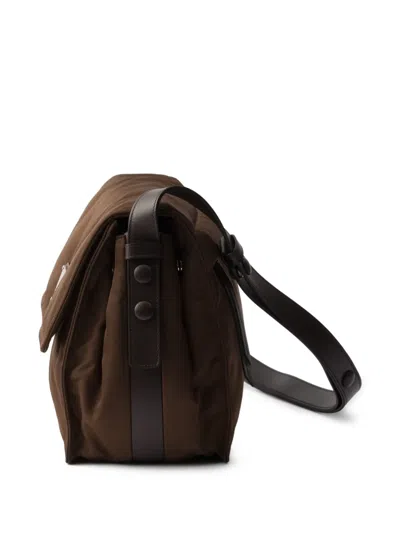 Prada Medium Re-nylon Traveller Shoulder Bag In Brown