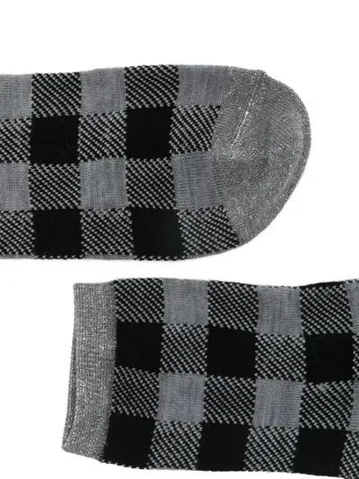 Alto Checked Socks In Gray