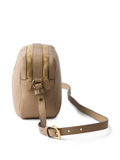 Prada Small Leather Shoulder Bag In Brown