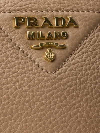 Prada Small Leather Shoulder Bag In Brown