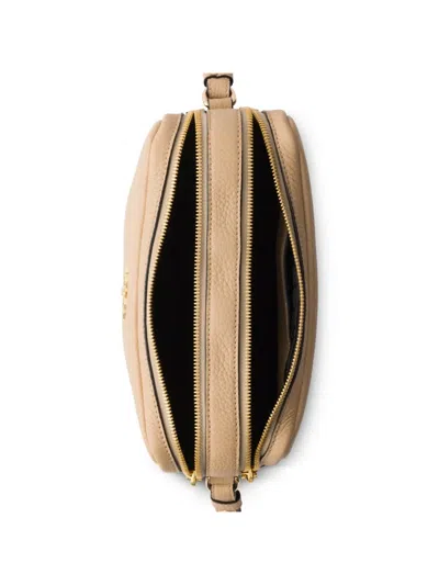 Prada Small Leather Shoulder Bag In Neutral
