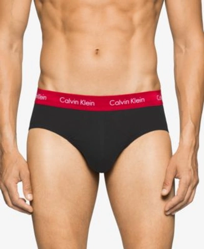 Calvin Klein Men&#039;s Cotton Stretch Hip Briefs 3-pack Nu2661 In Ciu Blk Rr