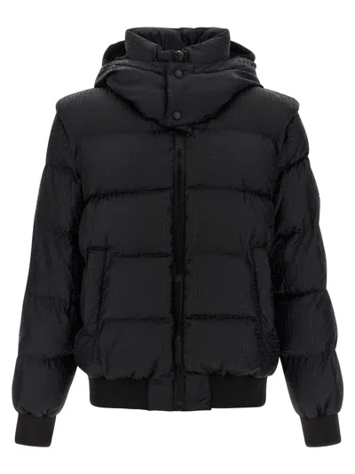 Balmain Monogram Pb Labirinto Down Jacket In Black