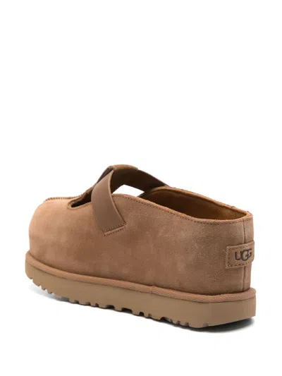 Ugg Caramel Suede Goldenstar Slippers In Brown