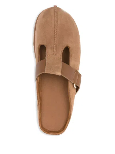 Ugg Caramel Suede Goldenstar Slippers In Brown