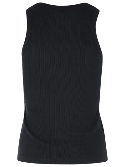 Coperni Sleeveless Top Metallic Pin Ribbed Texture In Black
