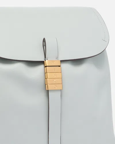 Pinko - Medium Saddle Backpack In Leather With Logo Rings