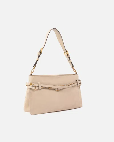 Pinko Classic Belted Suede Shoulder Bag In Pink