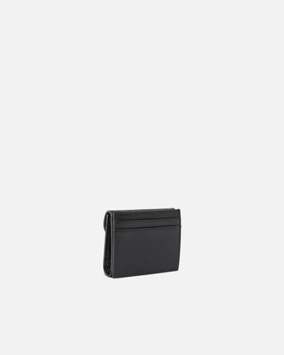 Pinko Saddle Black Wallet With Logo Detail On The Front In Leather Woman In Black