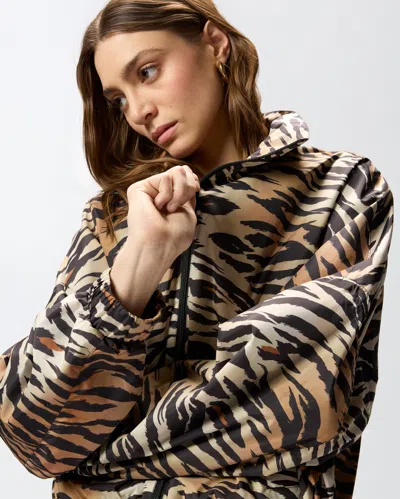 Pinko Multicolor Polyamide Shell Jacket In Animal Print