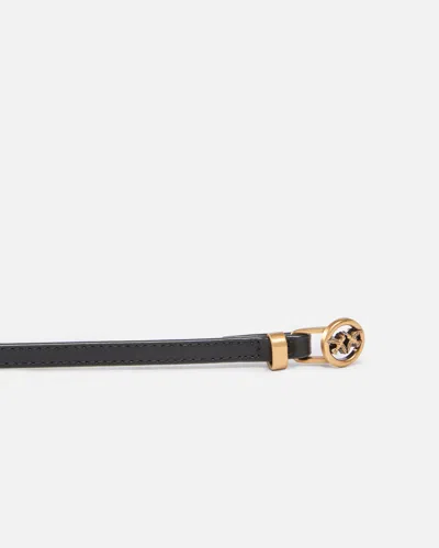 Pinko Eyelet Stud Leather Belt In Black