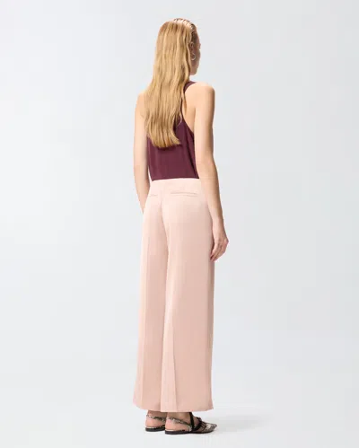 Pinko Limoncello Pink Pants With Concealed Front Closure In Tech Fabric Woman