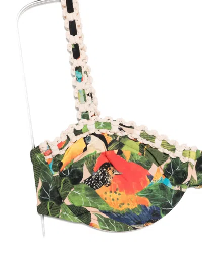 Farm Rio Bird Leaves Underwire Bikini Top Bird Leaves Sand In Multi ...