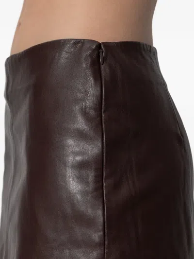 Allsaints Womens Oxblood Red Renai Slim-fit Mid-rise Leather Mini Skirt In Burgundy