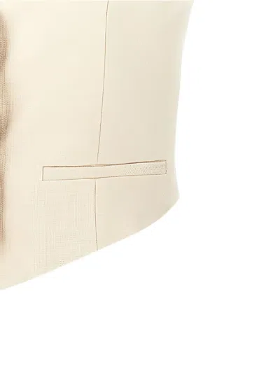 Msgm Buttoned Waistcoat In Neutral