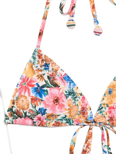 Farm Rio Floral Triangle Bikini Top In Multi