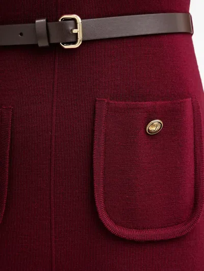 Luisa Spagnoli Roll-neck Pocket Dress In Brown