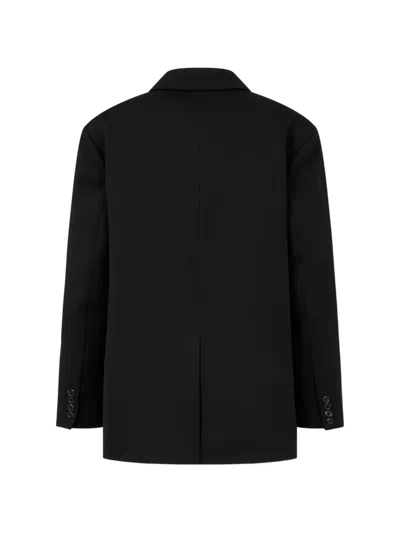 Tomboy Double-breasted Button Blazer In Black