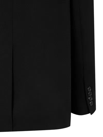 Tomboy Double-breasted Button Blazer In Black