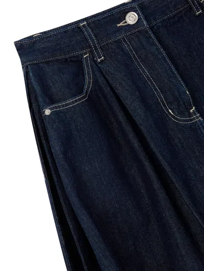 Tomboy Denim Balloon Midi Skirt In Blue