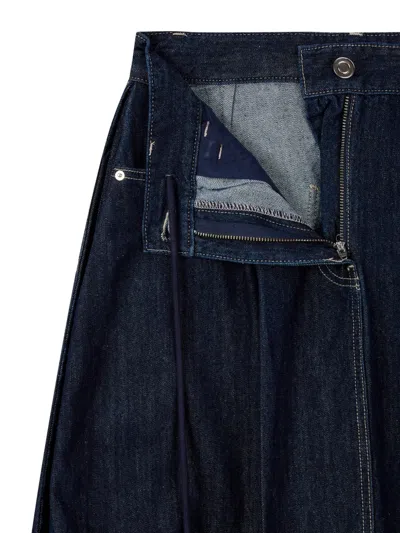 Tomboy Denim Balloon Midi Skirt In Blue