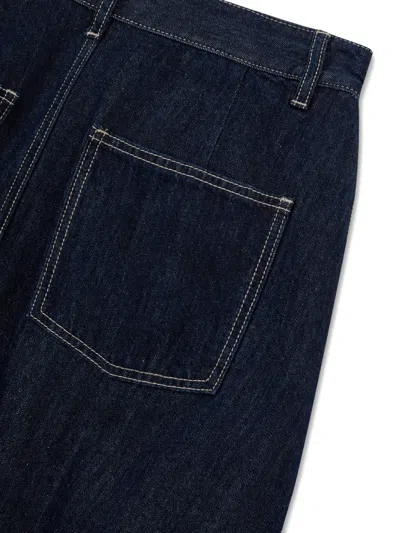 Tomboy Denim Balloon Midi Skirt In Blue