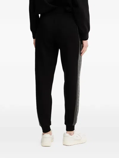 Armani Exchange Patterned-side Track Pants In Black