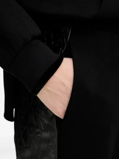 Armani Exchange Patterned-side Track Pants In Black