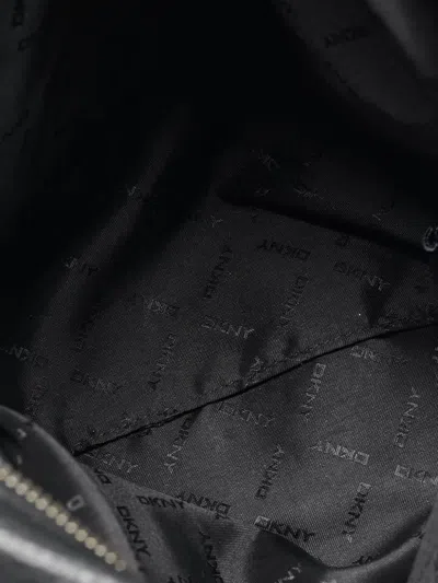 Pre-owned Dkny Vintage Leather Backpack In Black