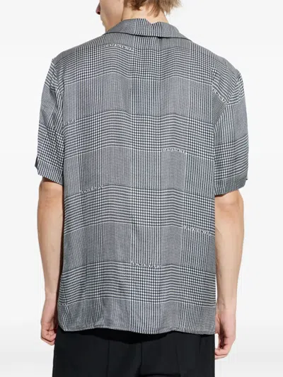 Balmain Houndstooth-pattern Shirt In Gray