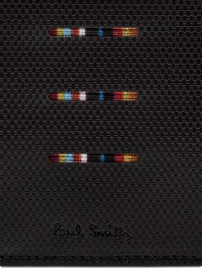 Paul Smith Textured Stripe Wallet In Black