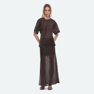 Helmut Lang Sheer Relax Airy Tee Bistre In Brown