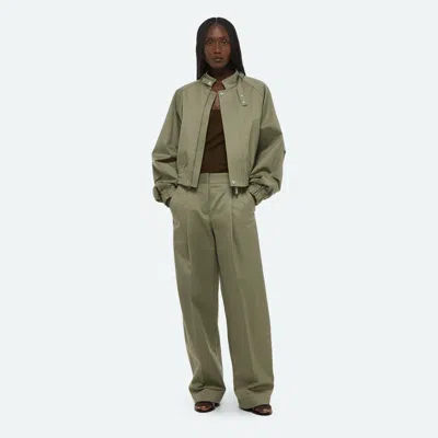 Helmut Lang Cotton Twill Bomber Jacket In Green