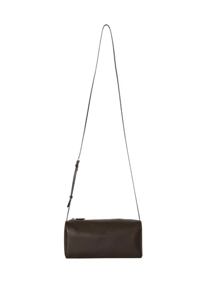 The Row Nineties Leather Crossbody Shoulder Bag In Black