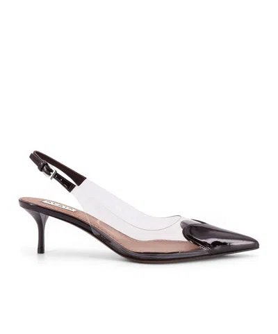 Alaïa Le Coeur Black Patent Leather High Slingback In Animal Print