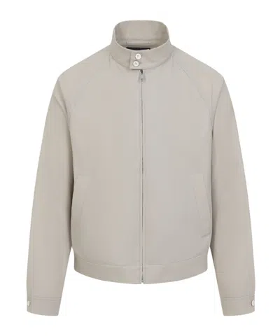 Prada Cotton Jacket High Collar Buttoned Cuffs In Neutral