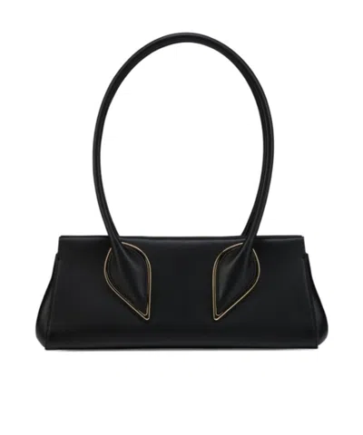 Christian Louboutin Venus Calf Leather Baguette Shoulder Bag In Black